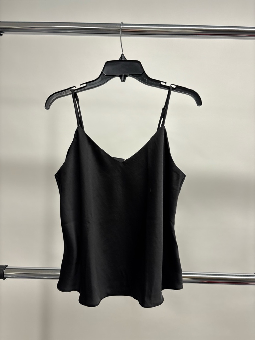 Mango Black Satin V-Neck Cami